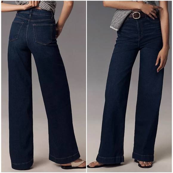 Reformation Denim - Reformation Bex Super Stretch High Rise Wide Leg Wheelet Wash Jeans Sz 27